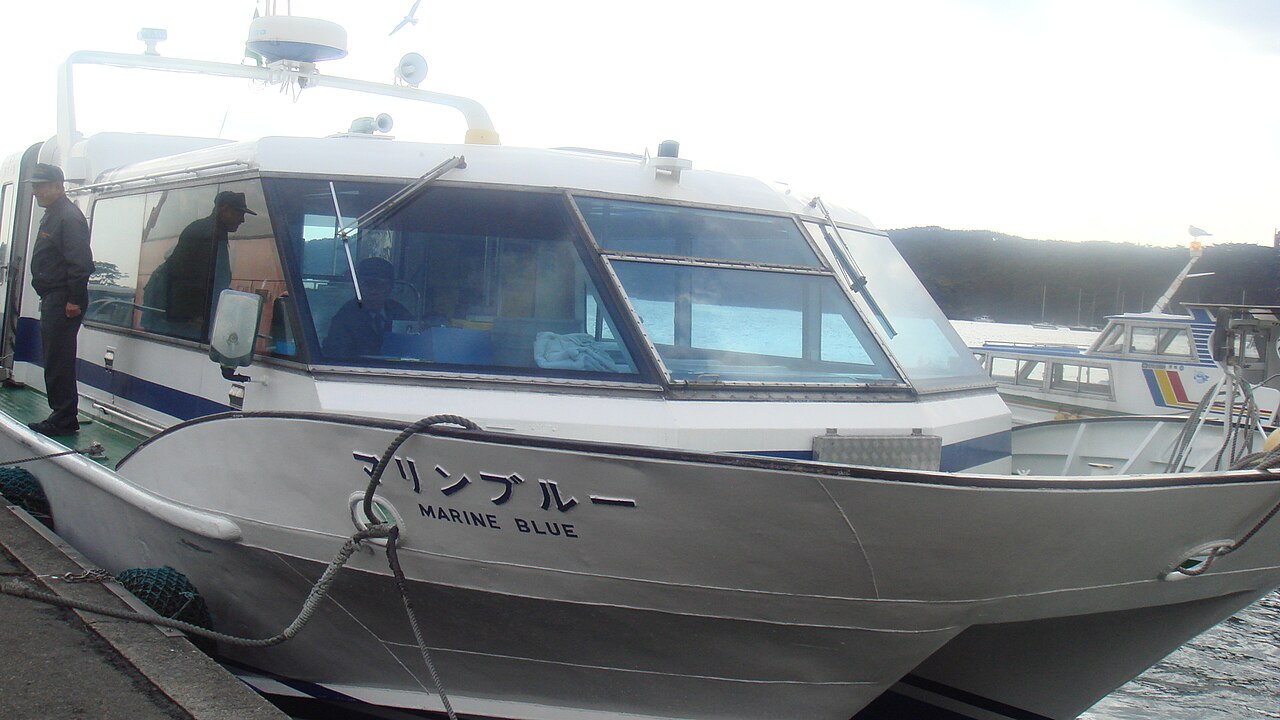 Sightseeing cruise boat in Matsushima Bay