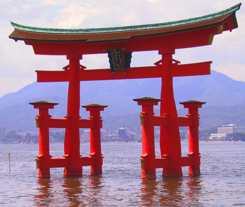 Itsukushima Shrine torii on Miyajima in Hiroshima Prefecture